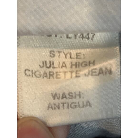 Reformation Julia High Cigarette Jean Antigua Blue Distressed Denim Size 24 - Picture 6 of 9
